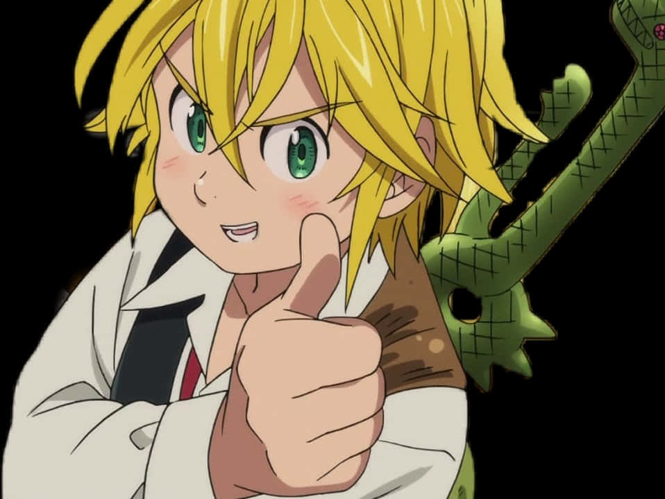 Meliodas Thumbs Up Anime Character PNG image
