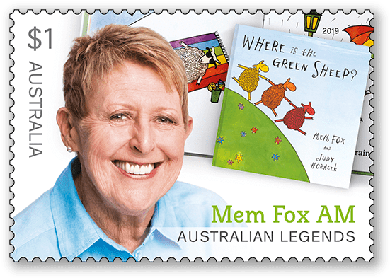 Mem Fox Australian Legends Stamp PNG image