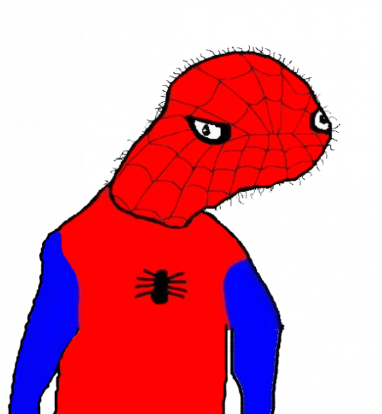 Meme Man Spiderman Hybrid PNG image