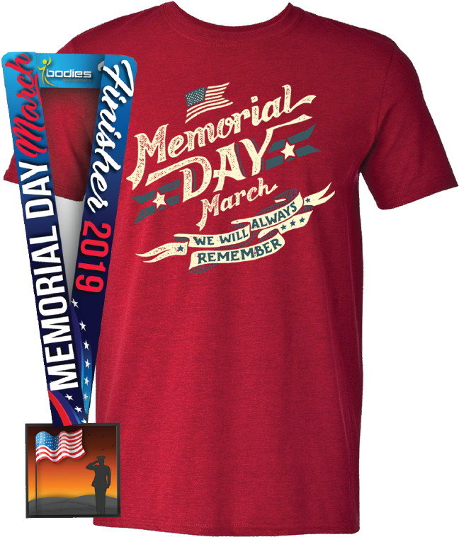 Memorial Day March Red Tshirt Design PNG image