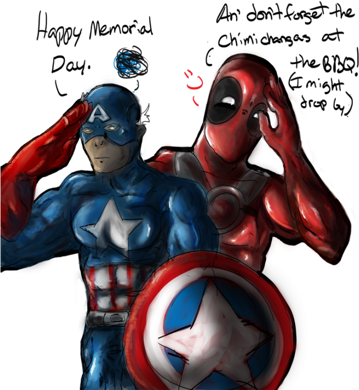 Memorial Day Salutewith Superheroes PNG image