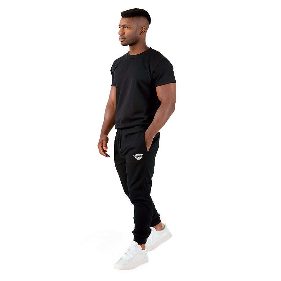 Men's Black Sweatpants Png Qtk PNG image