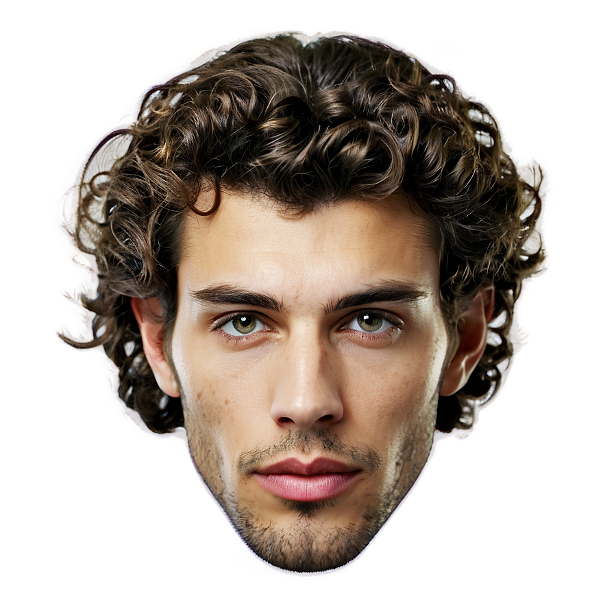 Men's Perm Hair Png Pby PNG image