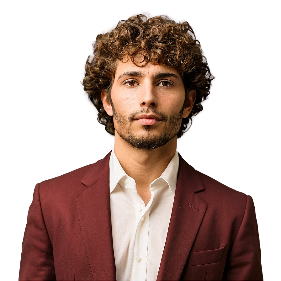 Men's Perm Hairstyle Png 06272024 PNG image