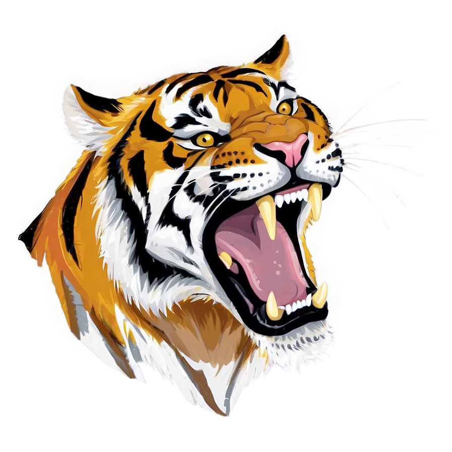 Menacing Tiger Roar Png Hqq PNG image