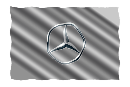 Mercedes Benz Logo Shadowed Flag PNG image