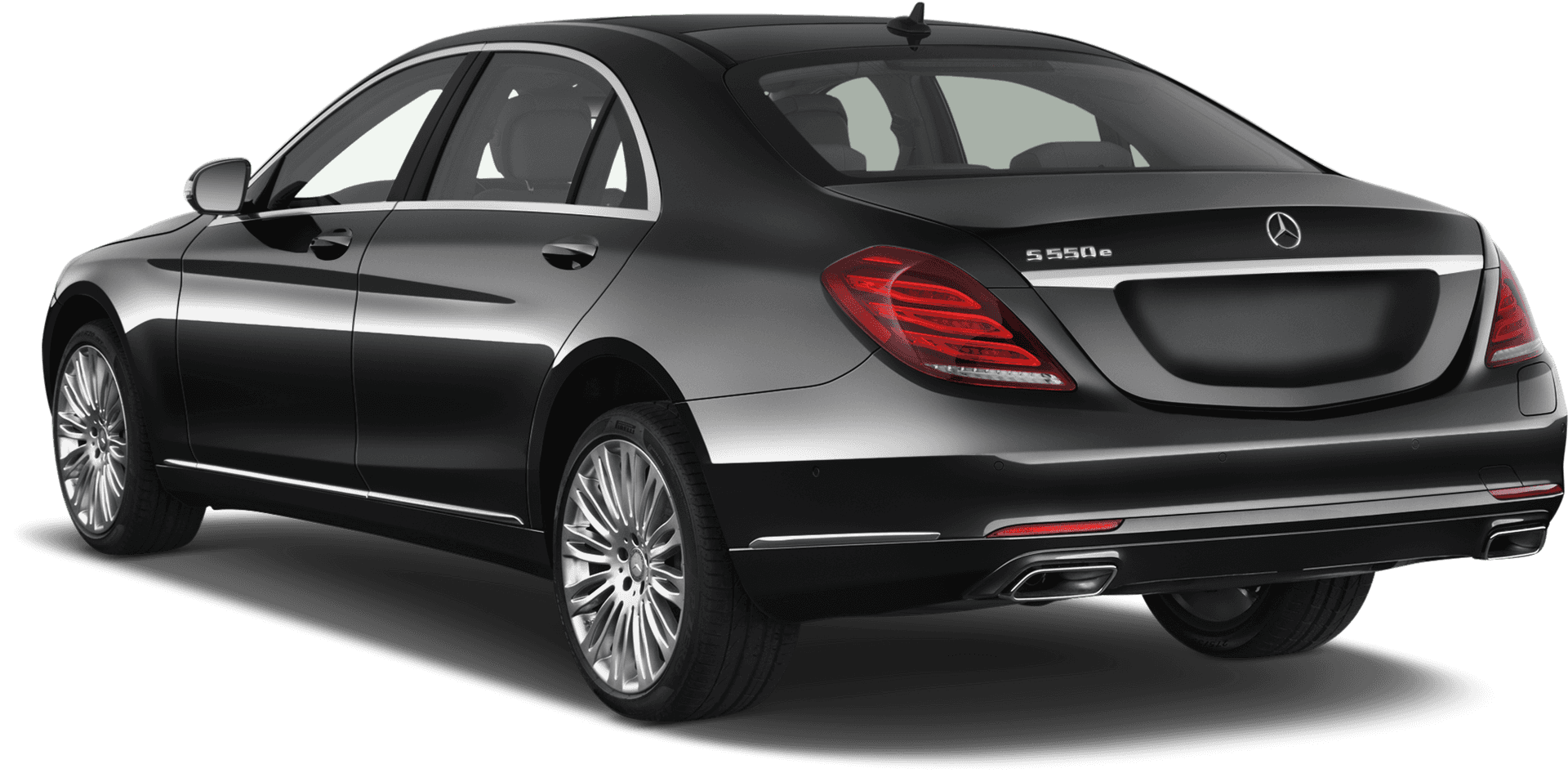 Mercedes Benz S550e Luxury Sedan Rear View PNG image