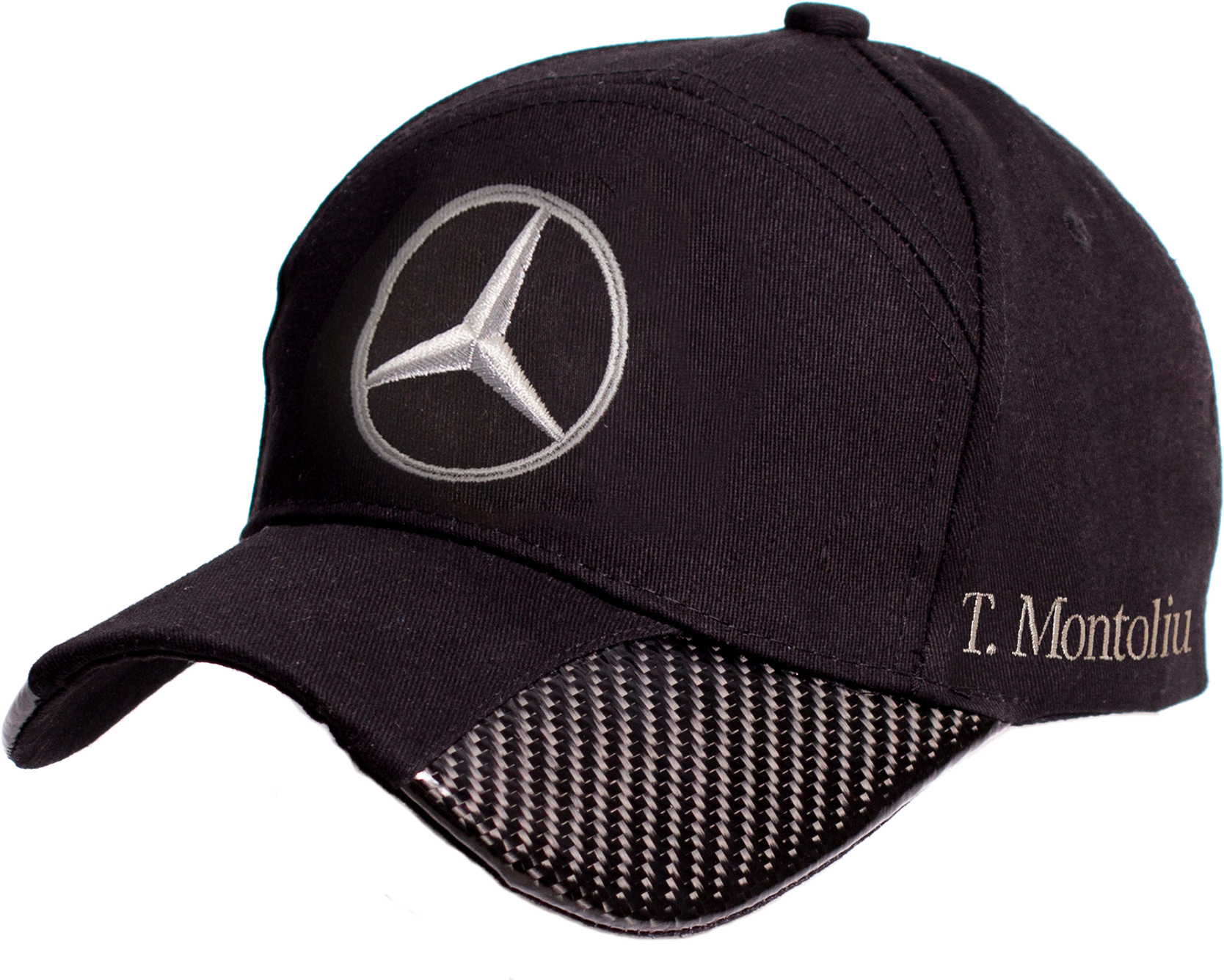 Mercedes Branded Black Cap PNG image