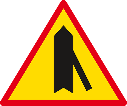 Merge Lane Road Sign PNG image