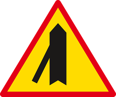Merge Sign Traffic Warning PNG image