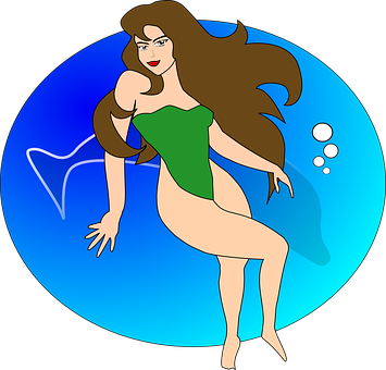 Mermaid Cartoon Illustration PNG image