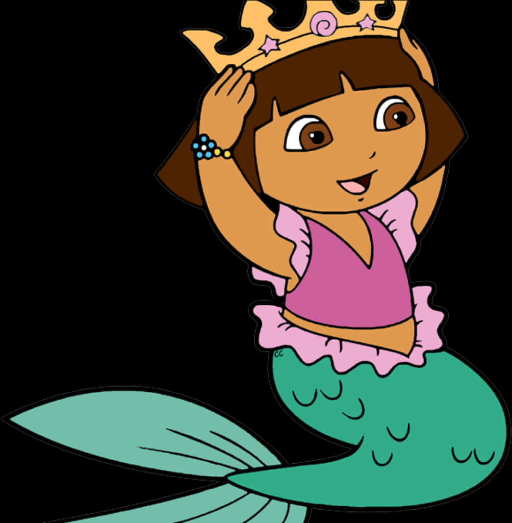 Mermaid Dora Cartoon Character PNG image