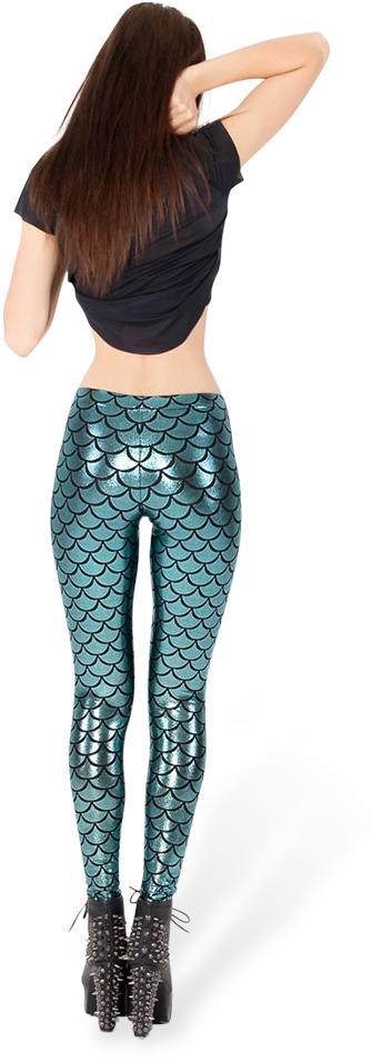 Mermaid Scale Leggings Fashion PNG image