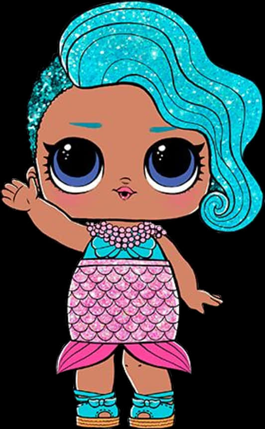 Mermaid Themed L O L Surprise Doll PNG image