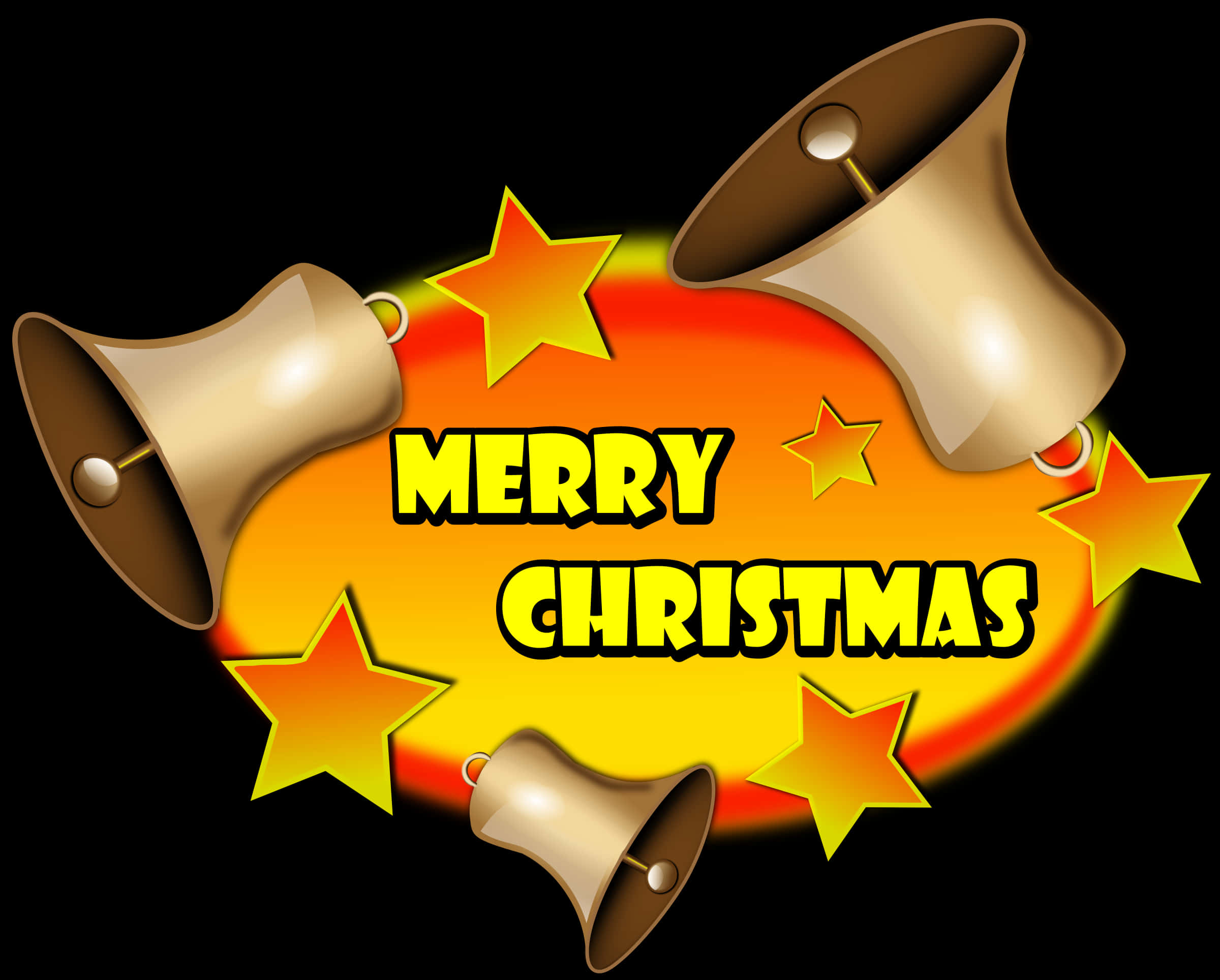 Merry Christmas Bells Graphic PNG image