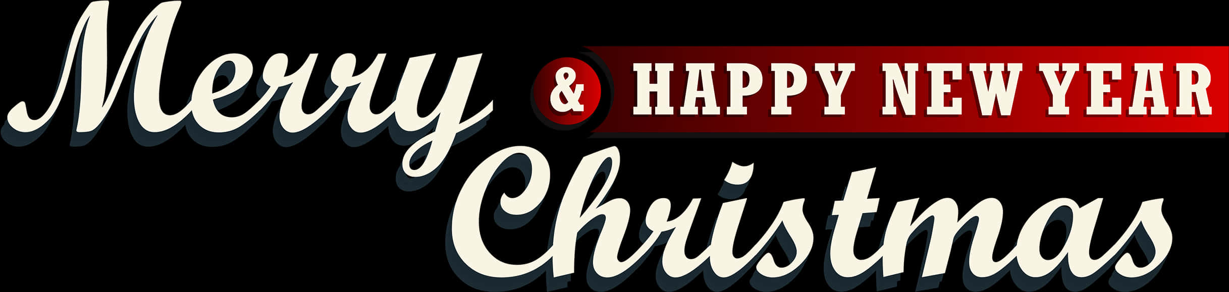 Merry Christmas Happy New Year Banner PNG image