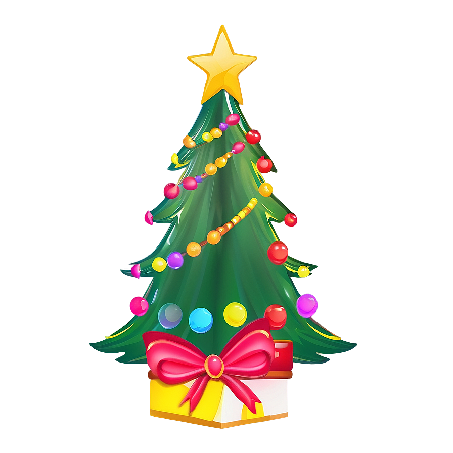 Merry Cute Christmas Tree Png 06252024 PNG image