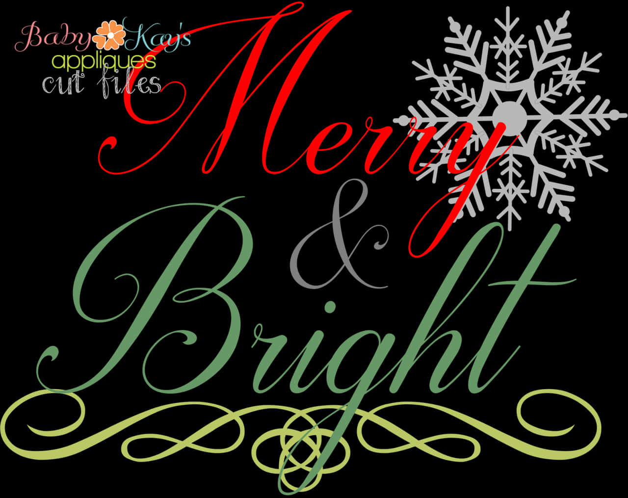 Merryand Bright Christmas Greeting PNG image