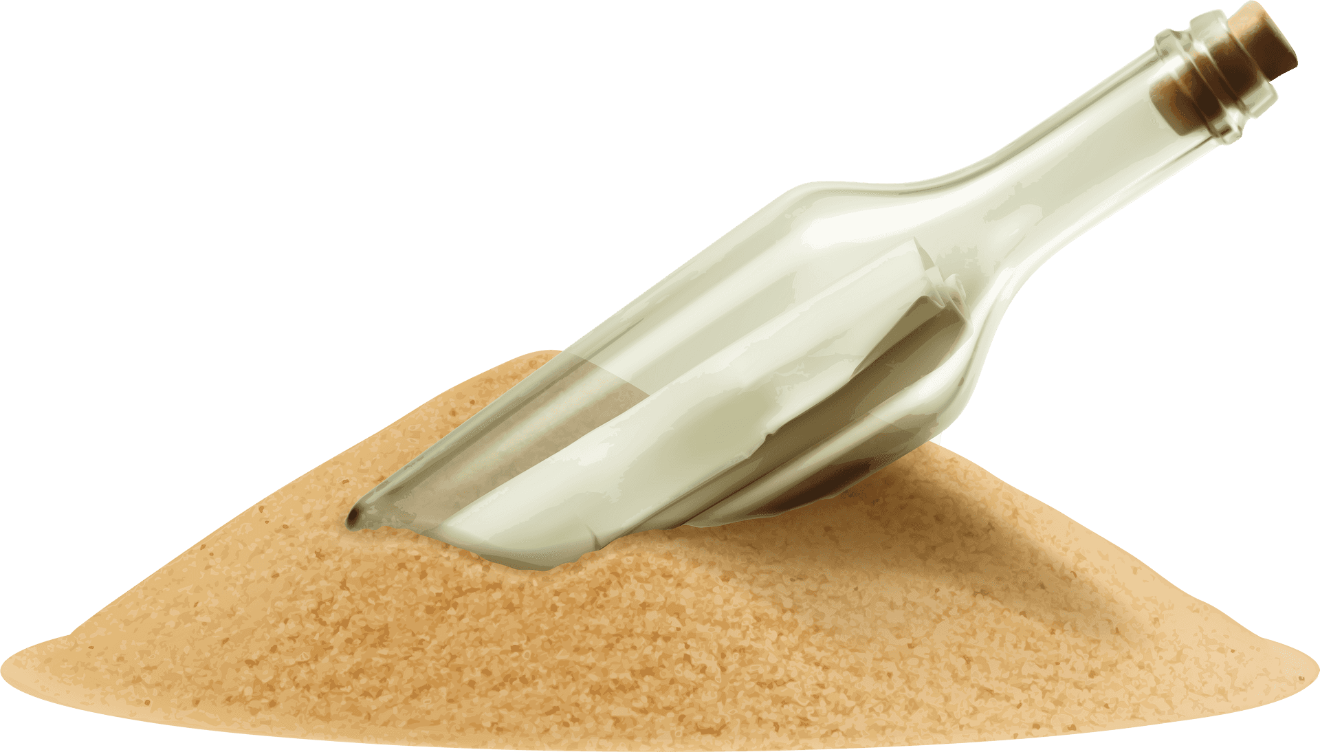 Messageina Bottleon Sand PNG image