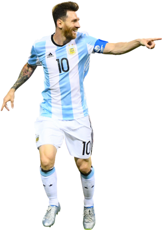 Messi Celebratingin Argentina Kit PNG image