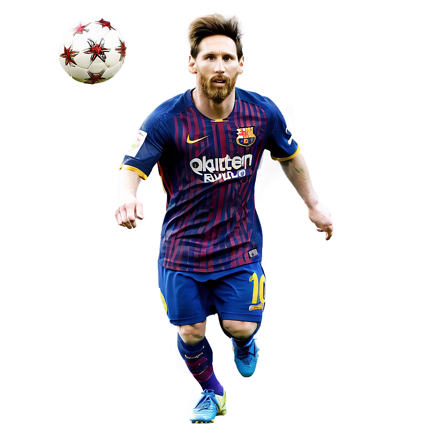 Messi With Football Png 06242024 PNG image