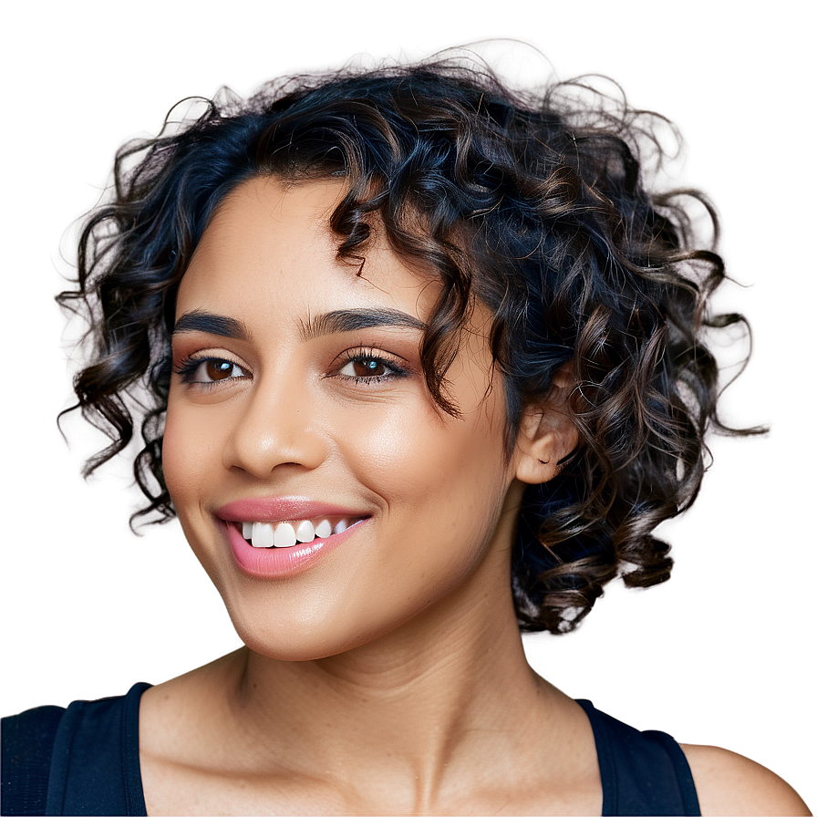 Messy Curly Hair Look Png 69 PNG image