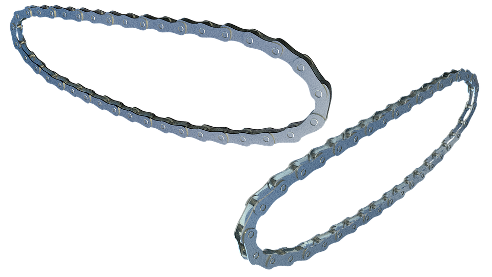 Metal Chain Isolatedon Blue Background PNG image