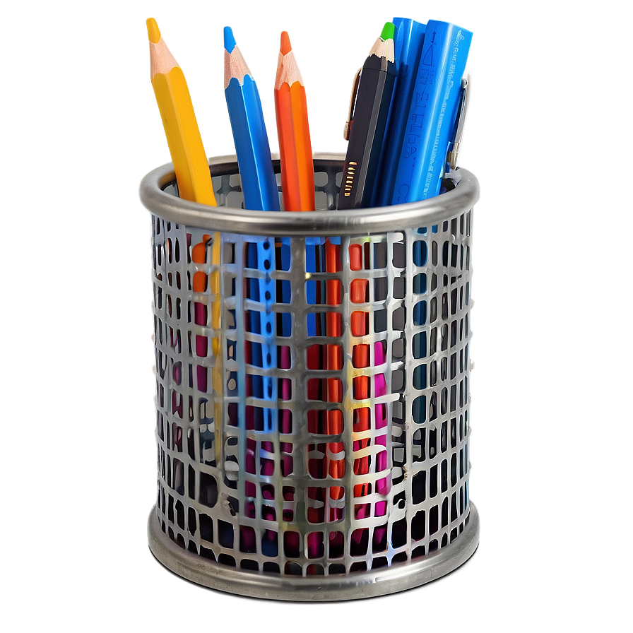 Metal Mesh Pencil Holder Png 06282024 PNG image