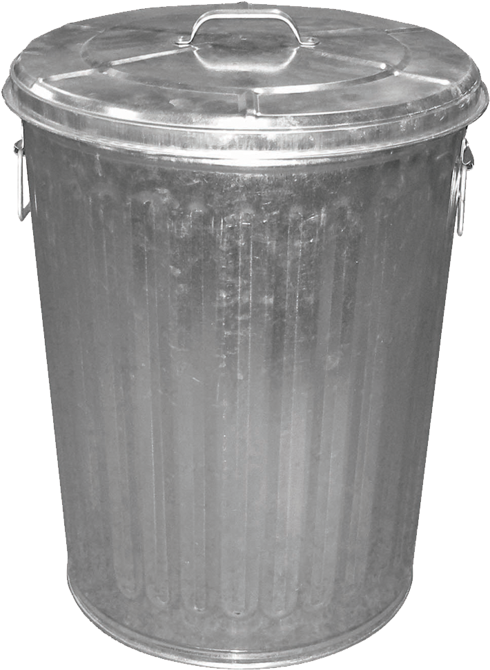 Metal Trash Canwith Lid PNG image