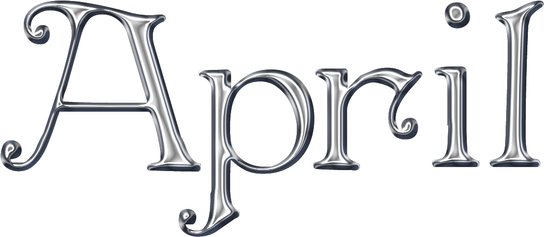 Metallic April Text PNG image