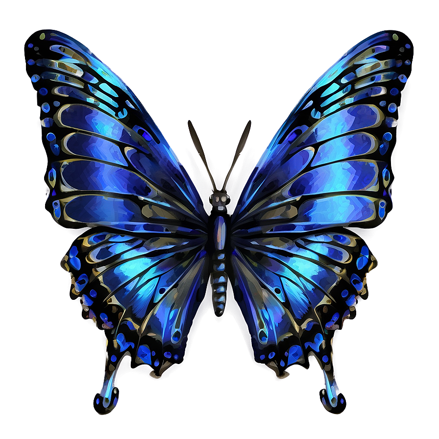 Metallic Blue Butterfly Png 05212024 PNG image