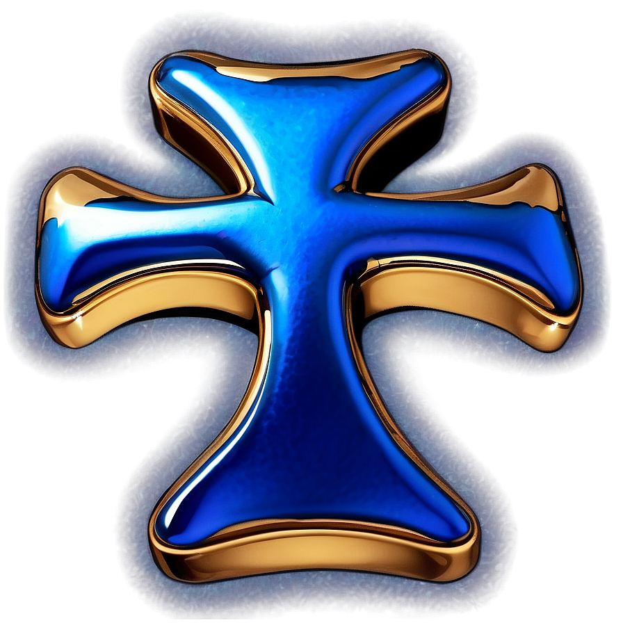 Metallic Blue Cross Shape Png 92 PNG image