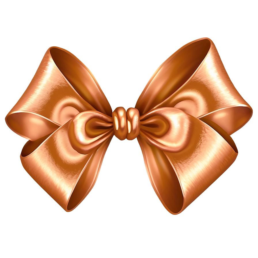 Metallic Copper Gift Bow Png Fro PNG image