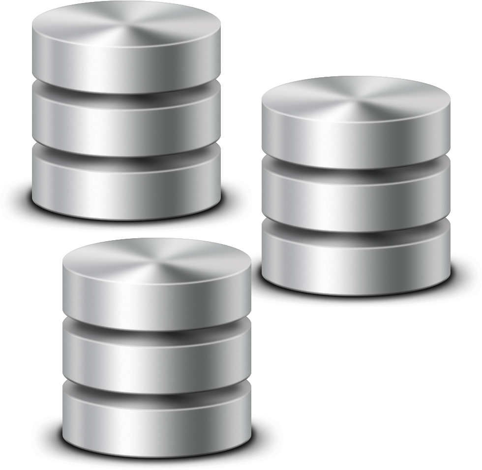 Metallic Database Icons PNG image