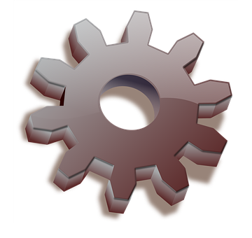 Metallic Gear Graphicon Black Background PNG image