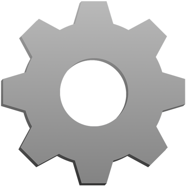 Metallic Gear Icon Graphic PNG image