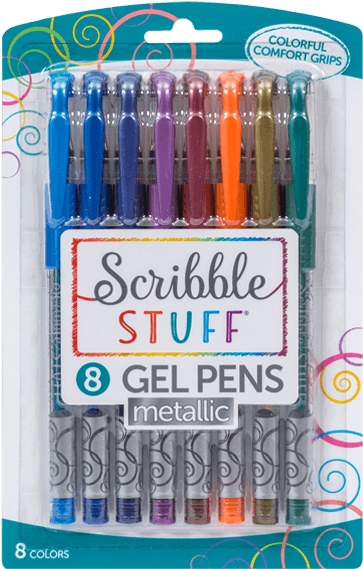 Metallic Gel Pens Pack Scribble Stuff PNG image