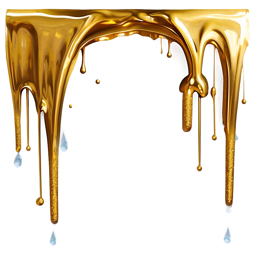 Metallic Gold Glitter Drip Png Yvv15 PNG image