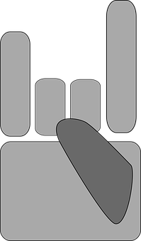 Metallic Hand Icon PNG image