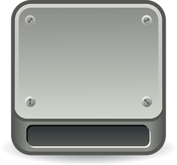 Metallic Hard Drive Icon PNG image