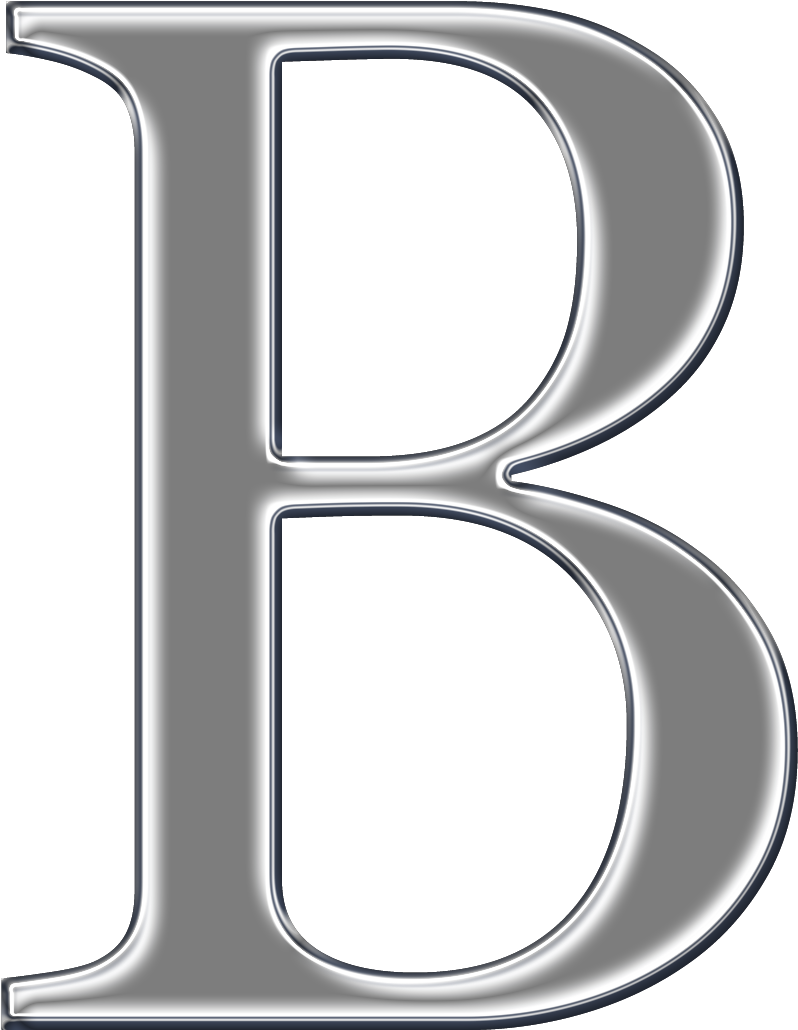 Metallic Letter B Graphic PNG image