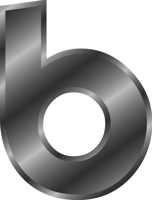 Metallic Letter B3 D Rendering PNG image