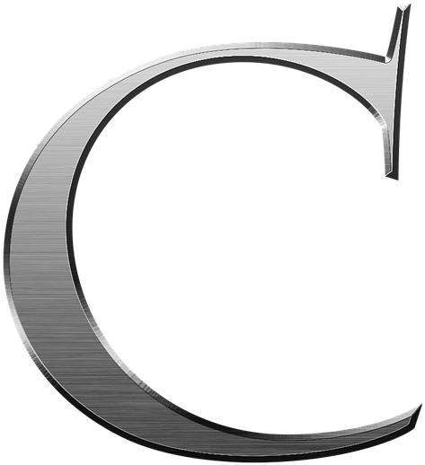 Metallic Letter C Design PNG image