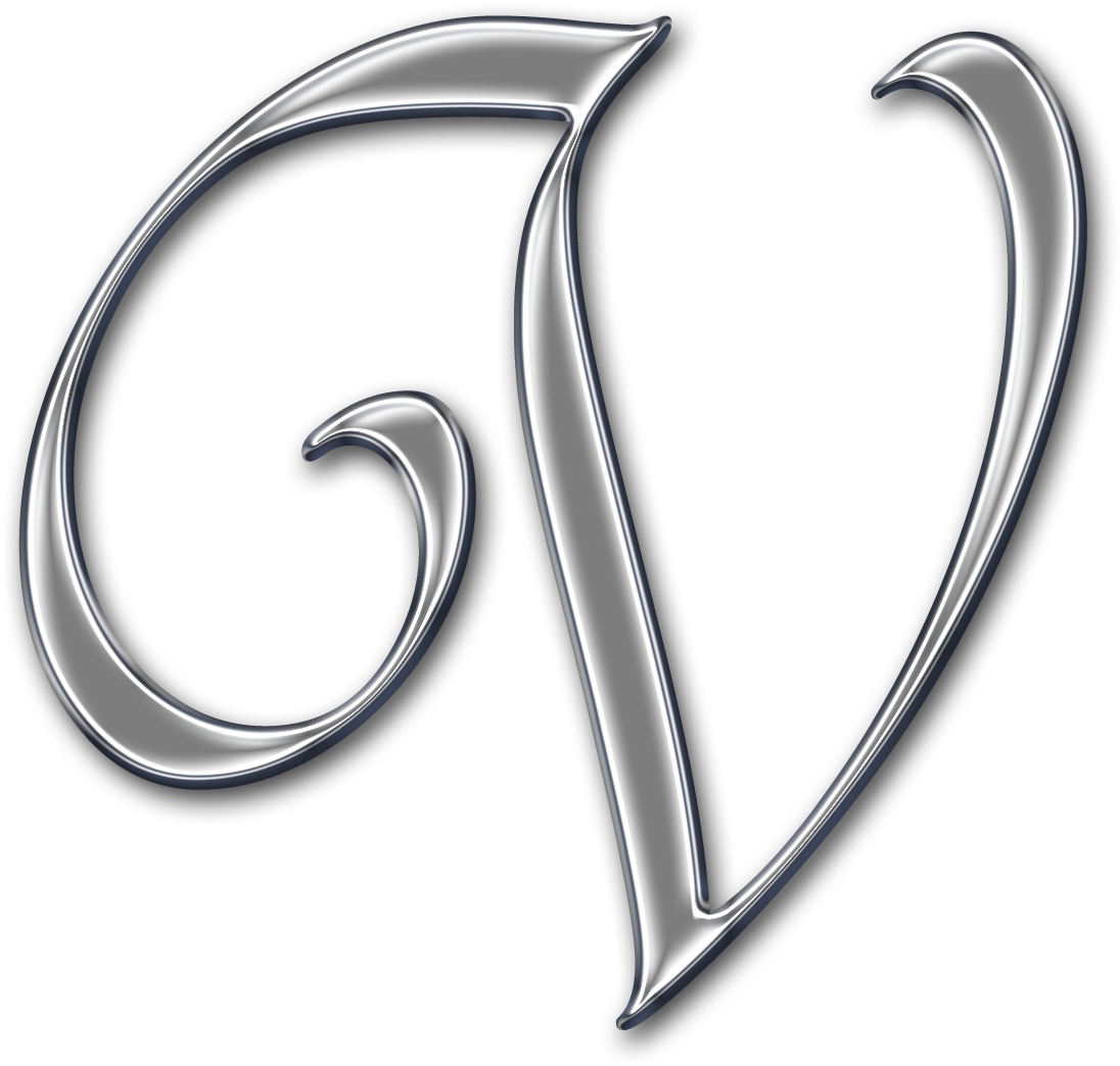 Metallic Letter V PNG image