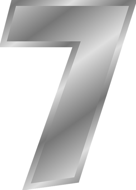 Metallic Number7 Graphic PNG image