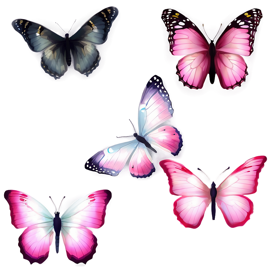 Metallic Pink Butterfly Png 05232024 PNG image