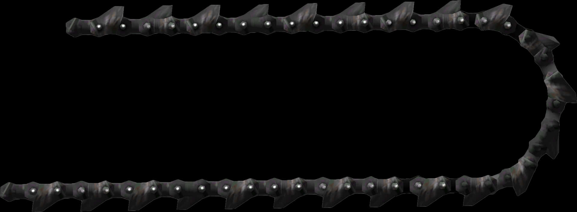 Metallic Spiked Chain Frame PNG image