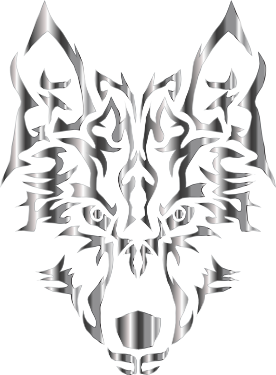 Metallic Wolf Logo Design PNG image