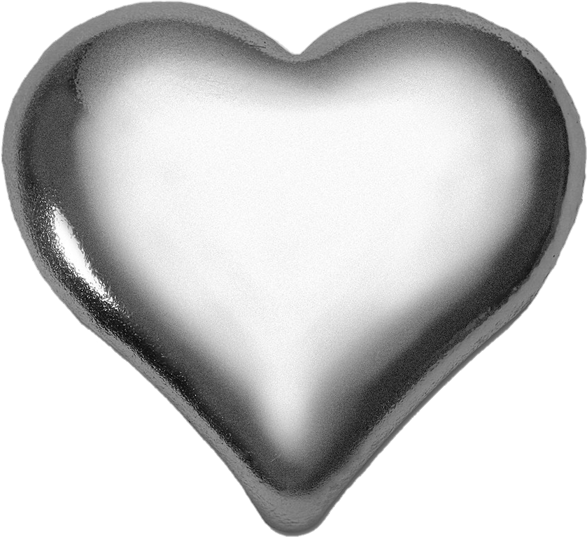 Metallic3 D Heart Render PNG image