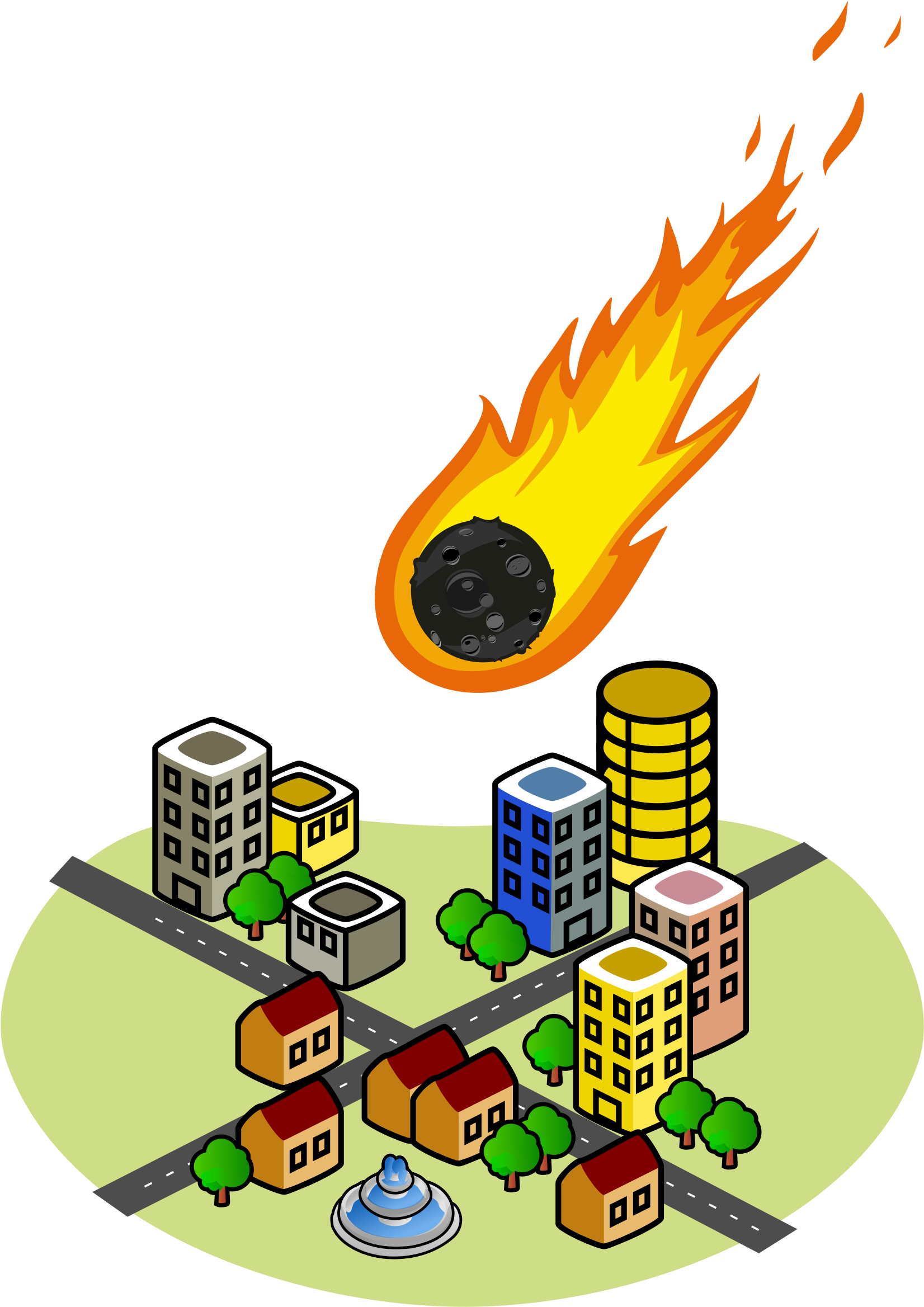 Meteor_ Impact_ City_ Illustration PNG image